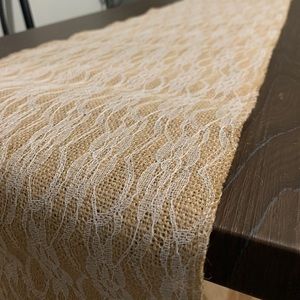 Burlap and Lace Table Runner